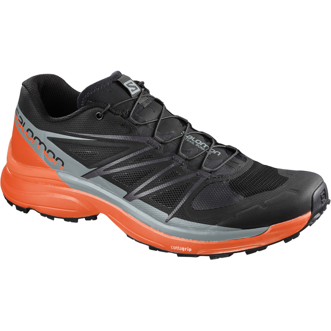 Salomon Trail Løbesko Herre Sort / Grå / Orange - WINGS PRO 3 (KUDVP-7253)